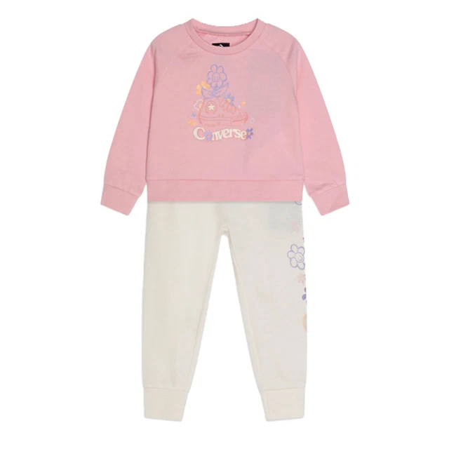 Tuta Bambino Converse Graphic Crewneck & Jogger - Colore Pink