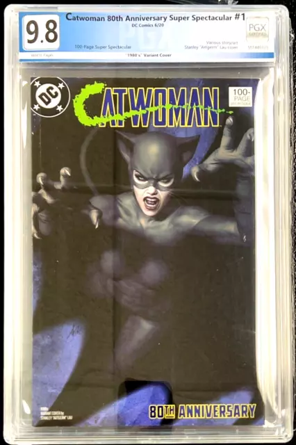 CATWOMAN 80TH ANNIVERSARY SUPER SPECTACULAR # 1 Pgx 9.8 ARTGERM VARIANT