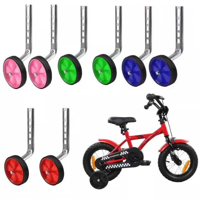 Kids Bicycle Stabilisers 12-20" Universal Training Children Bike Wheels Easy Fit