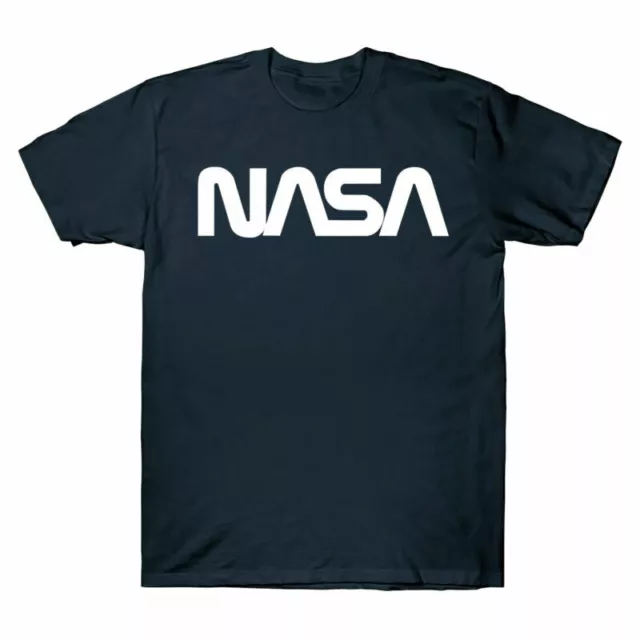Top Navy Sleeve Tee Space Astronaut Black Short Men's T Shirt Cotton NASA