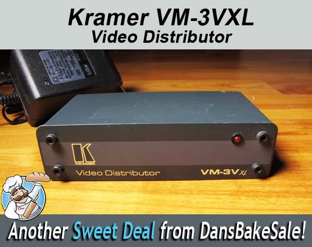 Kramer VM-3VXL 1:3 Video Distributor with Power Supply in Excellent Condition
