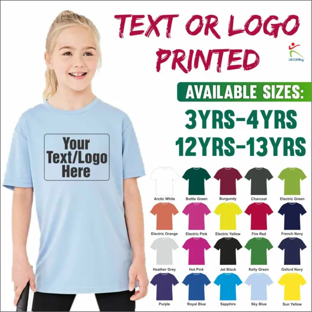 Personalised AWDis Kids Cool T-Shirt Boys & Girls Polyester Sports Breathable T