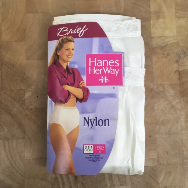 90's Vintage Hanes Her Way 100% Captiva nylon panties w/tags size