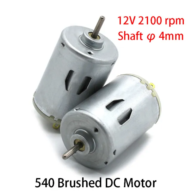 540 Brushed DC Motor Carbon Brush Electric Motors 4mm Shaft 12V 2100 rpm Toy DIY