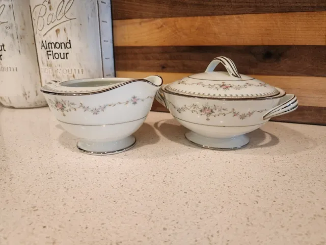 Vintage Noritake Fairmont China 6102~Creamer & Sugar Bowl Set