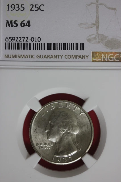 1935 P MS 64 George Washington Silver Quarter  NGC Certified Authentic OCE 739