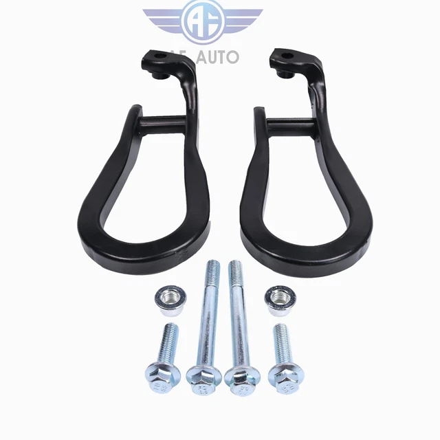 BLACK TOW HOOKS PAIR For Silverado GMC Sierra 2500HD 3500HD 20152019