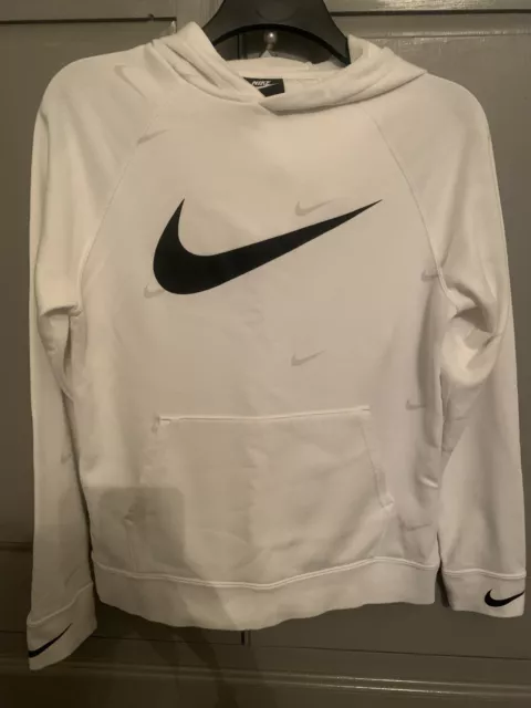 Nike White XL Boys Overhead Hoodie