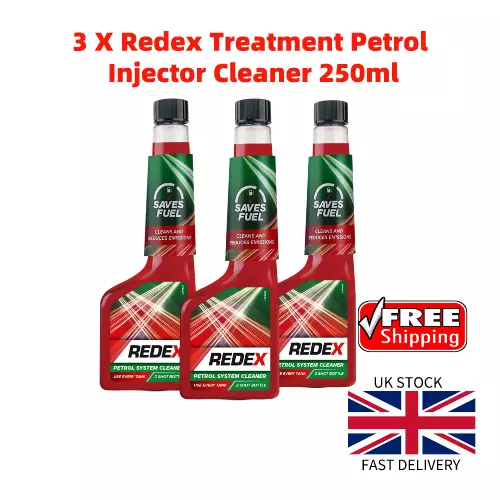 3x Redex Treatment Petrol Injector Cleaner Fuel System Cleaner Additive 250ml