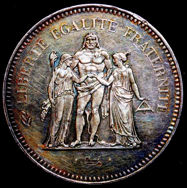 1976 France 50 Francs Hercules Large 900% Silver Coin