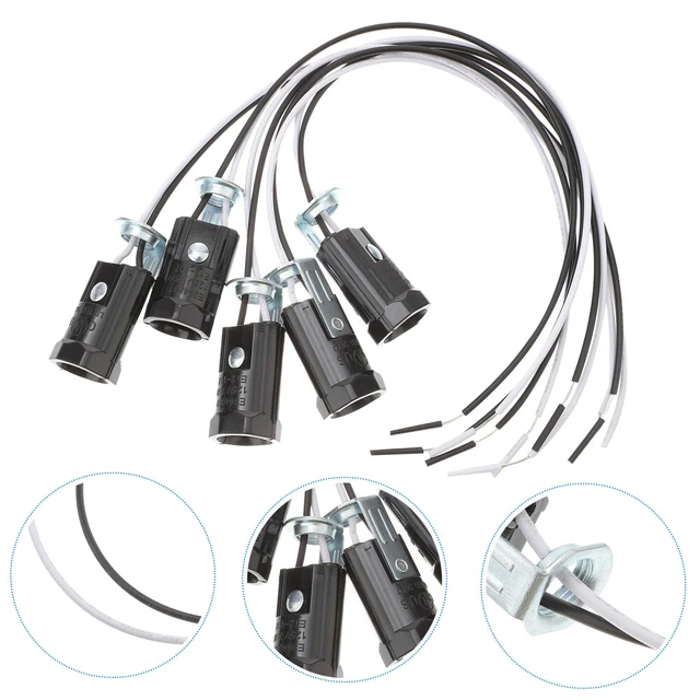 5 piezas Soporte de lámpara de hilo E12 luz de techo luz de vela bombilla base