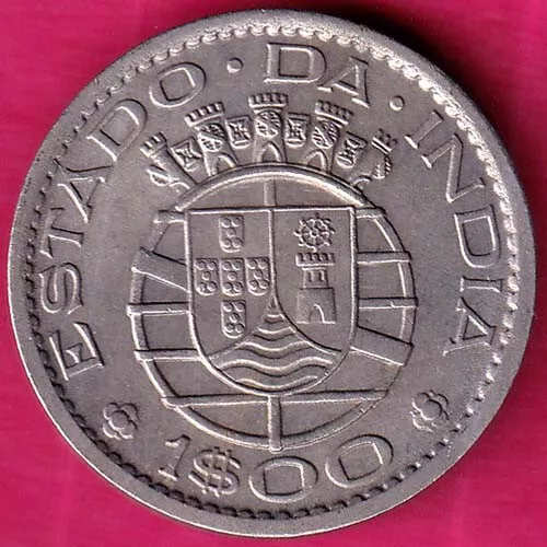 Portuguese India Goa 1 Escudo 1959 Coin #In47