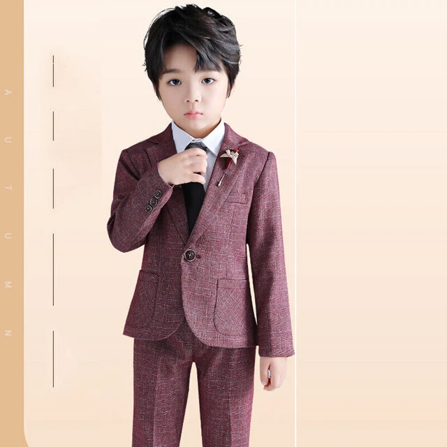 Abiti da ragazzo pezzo abito da sposa pagina bambini ballo festa blu navy rosso 2-11 anni nuovo 10