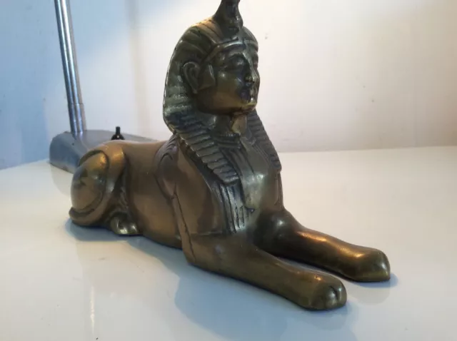Antike Art Deco  Figur Sphinx schwerer Metallguß aus Frankreich 22cm