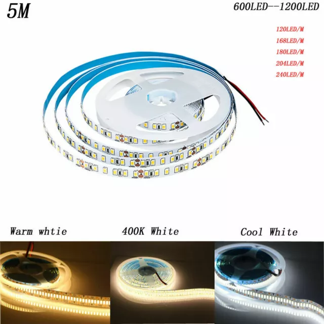 5M 12V 24V 5V LED Strip Light 2835 SMD 60/120/240LED/M Flexible tape Neon lamp