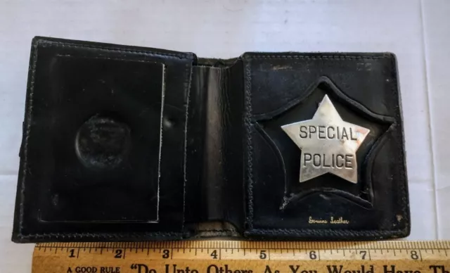 Obsolete 5 Pointed Generic Star Badge In Leather Wallet Fully Hallmarked Reese