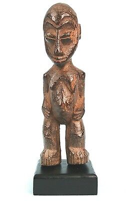 Art Africain Afrique Tribal - Très Ancien Fétiche Miniature Lobi Soclé - 18 cms