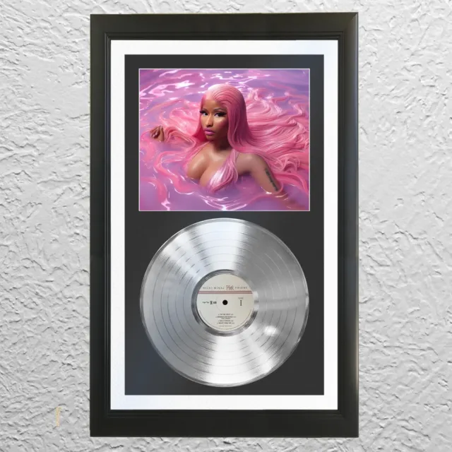 Nicki Minaj Platinum Vinyl Record LP Album Un Signed Framed Music Award Display
