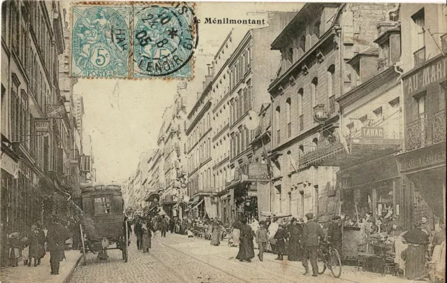 CPA - Paris - Paris -  La rue de Ménilmontant