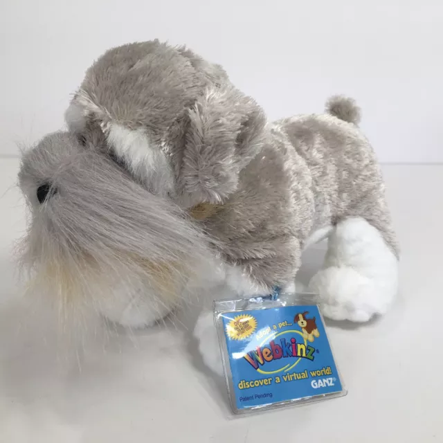 Webkinz Schnauzer Gray White Plush 9in HM159 Sealed Code