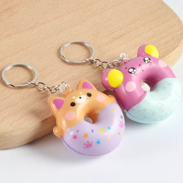 6 Pcs Pu Lovers Handbag Purse Jewelry Holder Donut Charms Pendant