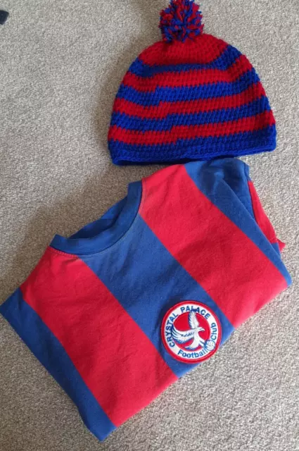 Crystal Palace Fc Official Score Draw 1974 No 11 Home Shirt +Bobble Hat  (S)
