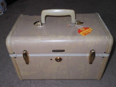 Vtg 50'S Samsonite Schwayder Bros. Train Case Luggage, Beige, #4512, Nice Shape