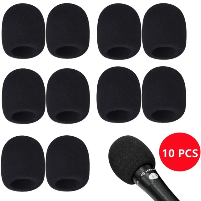10 pezzi microfono schiuma spessa schiuma antivento per una migliore qualità del suono