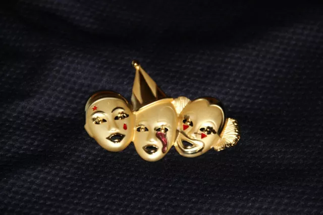 Vintage Pin 3 Clown Face from the 1990's New Unique Gift Greatest Showman Clown