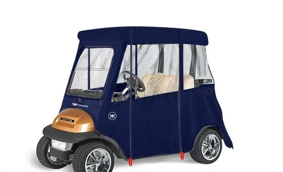 Custom Drivable 2 Person Golf Cart Enclosure Cover for Club Cars - NAVY
