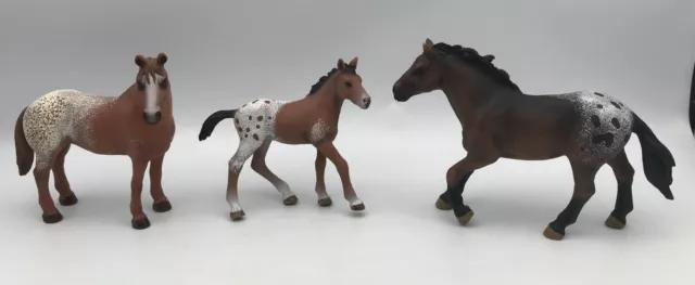 Schleich APPALOOSA FAMILY Stallion Mare Horse Figure Retired 13732 13731 13733