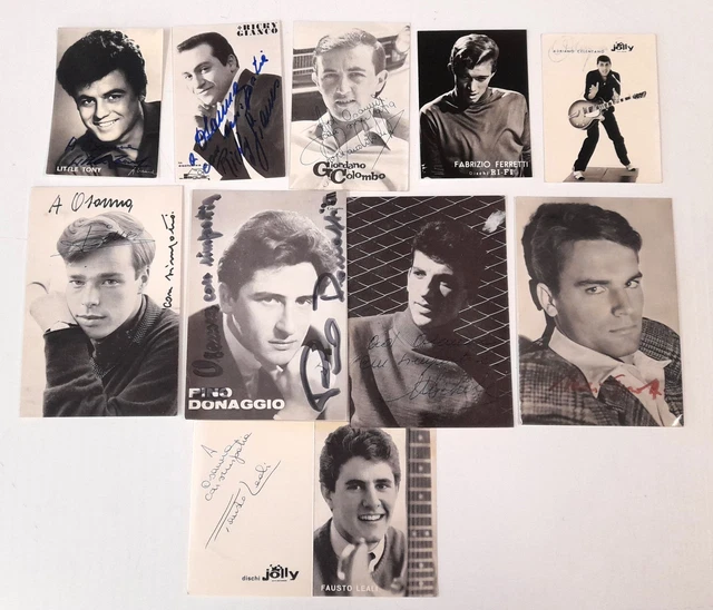 Musica leggera 10 foto cartoline autografate anni 60/70