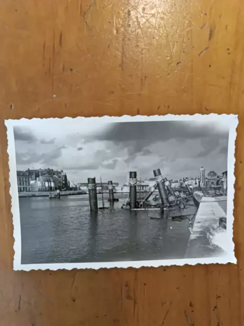 altes Foto Schiff Hafen Dünkirchen Frankreich Wrack   Militaria 2.wk  ww2  FA