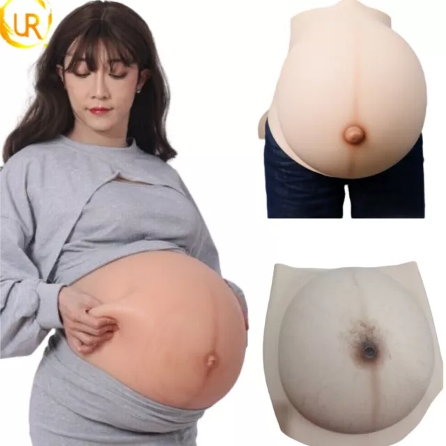 Customized Silicone Fake Pregnant lines Belly Twins pregnancy tummy Cosplay Prop