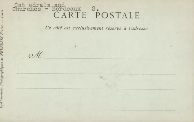 Vintage Postcard Bordeaux La Nef De L'Eglise Saint-Andre Cathedrals And Churches 2