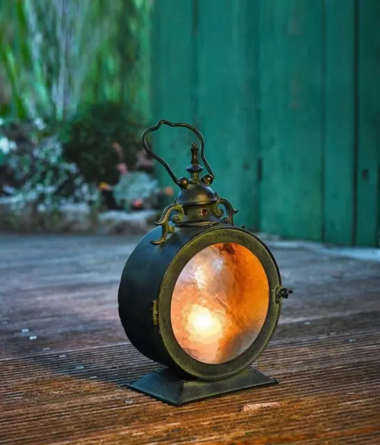 Metall Laterne Bullauge Windlicht Kerzenhalter Gartenlampe Gartenlaterne Deko