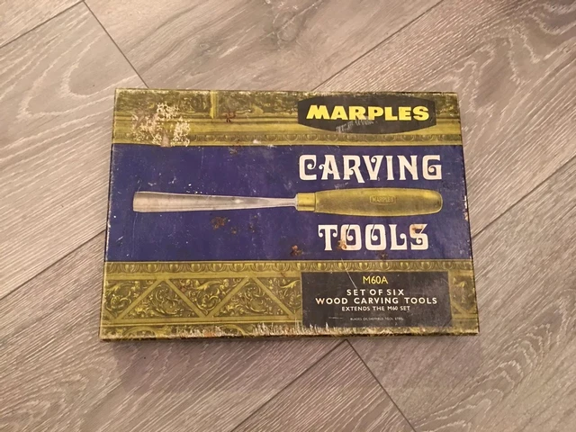 VINTAGE MARPLES M60A Set Of Six Wood Carving Tools Chisels Boxed £30.00 ...