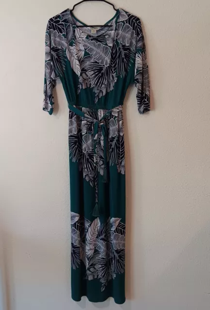 Tommy Bahama Las Palmas Dolman Maxi Dress Womens Size XS Deep Sea Teal Tropical