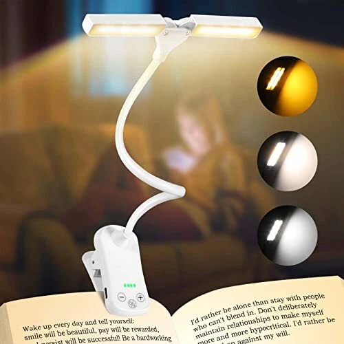 Mbotnee Book Light Reading Lights for Books in Bed 14 LED Rechargeable Adjust...