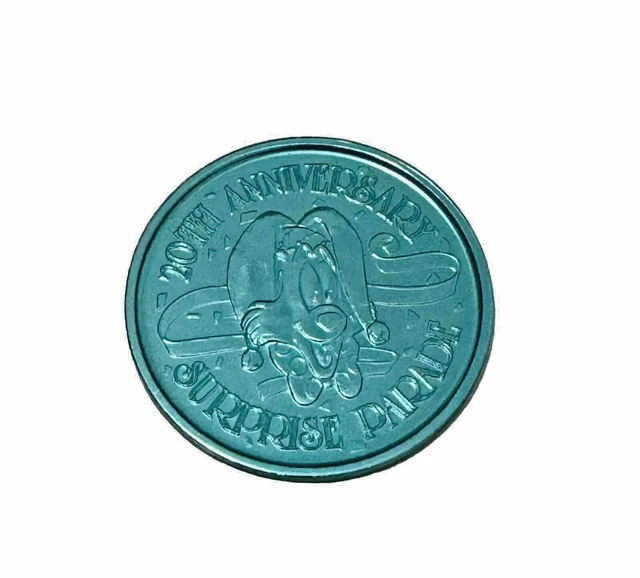 WALT DISNEY WORLD 20th Anniversary Surprise Parade Aqua Metal Coin ...