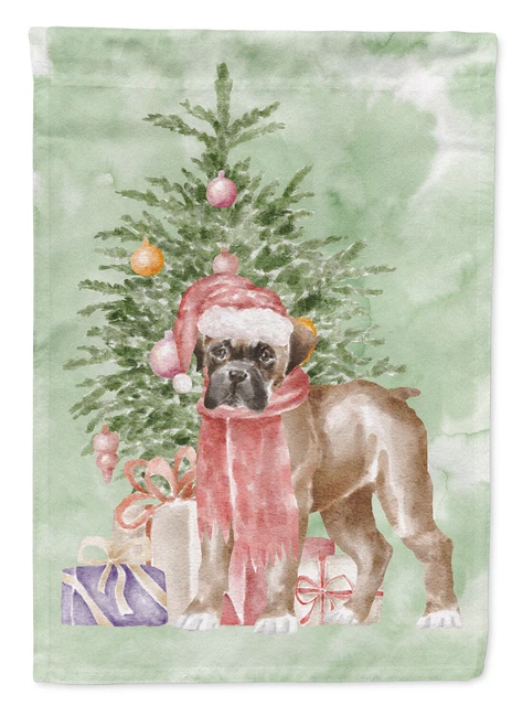 Boxer Puppy Christmas Presents Tree Flag Garden Size CK8242GF