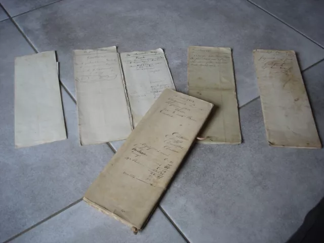 Lot de vieux papiers années 1800 jugement vente quittance