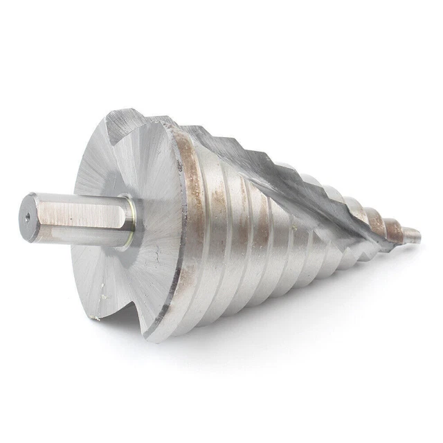 13mm 1/2'' Shank HSS Drill Bit Step Cutter Cone Hole 6mm-60mm - Spiral Flute 3