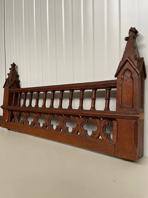 A Beautiful French Architectural Gothic revival church Crown/finial carved  oak