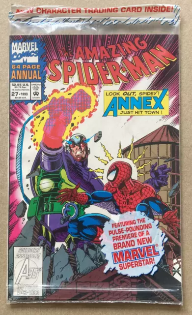 Amazing Spider-Man  Annual 27 1993, VF+ Marvel comic Polybagged with card.