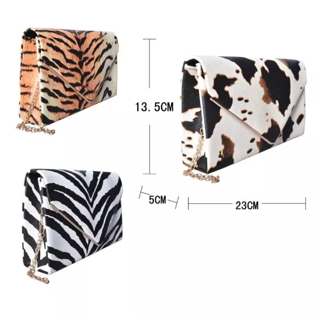 Womens Designer Style Animal Print Clutch Bag Ladies Evening Party Handbag Purse