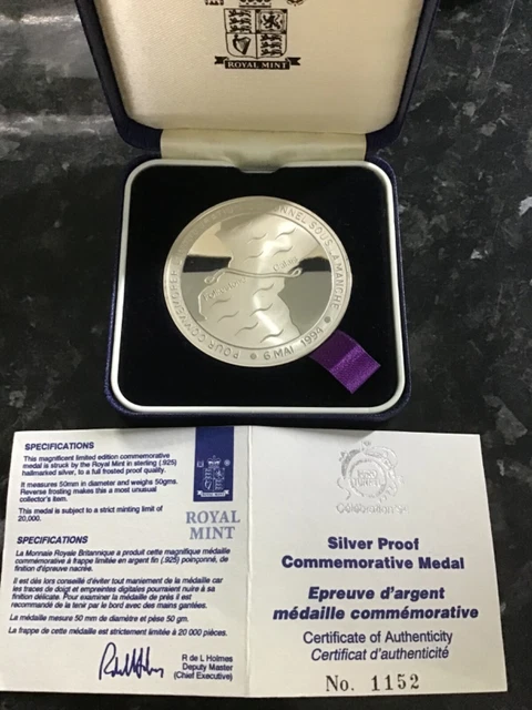 Médaille Monnaie De Paris 1994 – Inauguration Eurotunnel – 72mm, 178g, Bronze