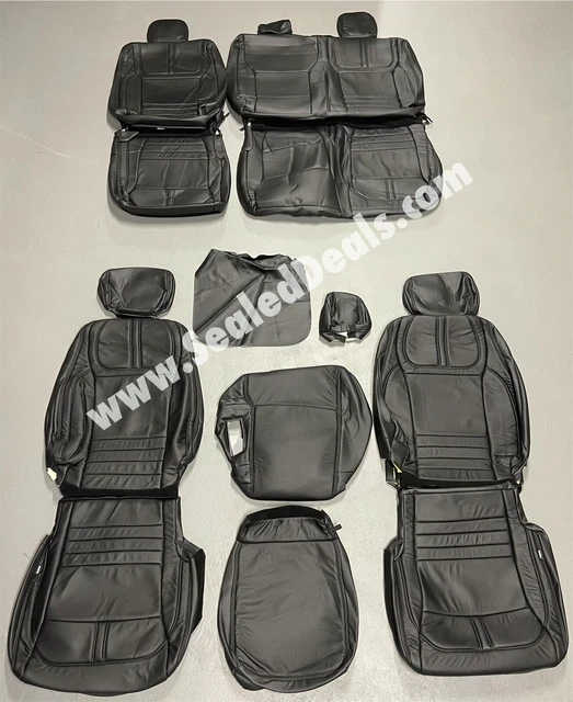 KATZKIN BLACK LEATHER Seat Covers 2021 Ford F150 SuperCrew XLT