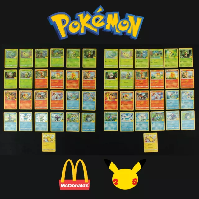 Pokemon McDonald's 25° Anniversario SET COMPLETO Holo + No Holo ITA Near Mint