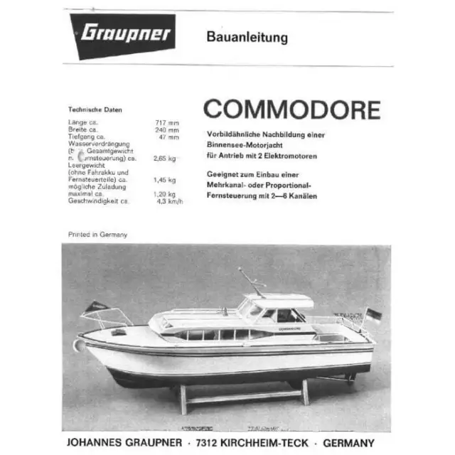 Bauplan Commodore Modellbauplan